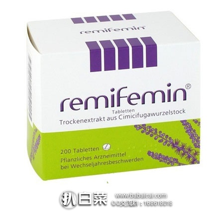 德国保镖大药房：Remifemin 莉芙敏 更年期缓解片 200片 €23.35，凑单直邮包邮到手约￥175，还可叠加全场满88-5欧