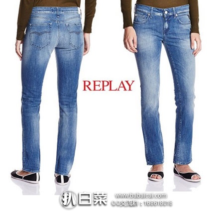 德国亚马逊:Replay 女士 Jeanshose Vicki 纯棉低腰直筒牛仔裤 原价€139,现降至€55.95,直邮退税后€47.02