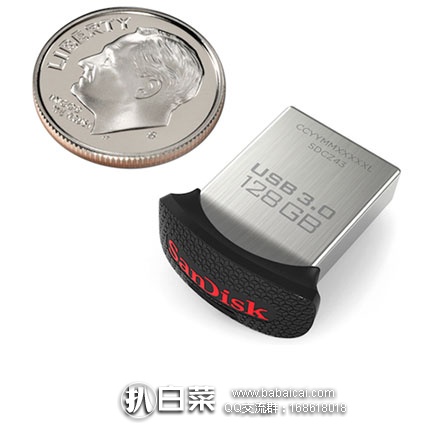 SanDisk 闪迪 Ultra Fit 128G USB3.0 迷你U盘  原价$40，现金盒特价新低$22.78