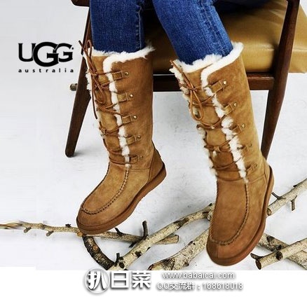 6PM:UGG Appalachin 女士 高筒 系带时尚雪地靴 原价0,现特价9.99