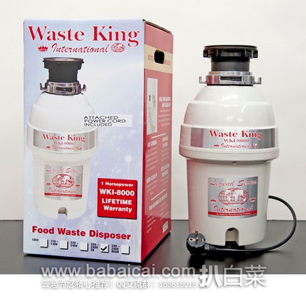 WASTE KING 美国安纳海姆 L-8000 食物垃圾处理器  金盒特价$87