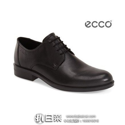 英国亚马逊：ECCO 爱步 Harold 哈罗德 男士 4眼系带 正装皮鞋 原价£95，现£63.14，直邮退税实付£52.62，直邮含税到手￥607，国内￥1999
