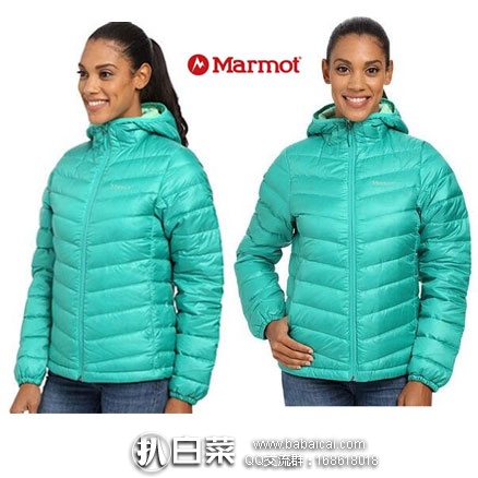 6PM：Marmot 土拨鼠 Jena Hoody 女士 700蓬 带兜帽高充绒量羽绒服  原价$225，现降至3.5折好价$78.49