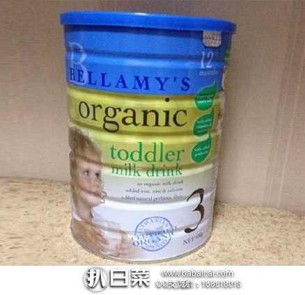 澳洲Royyoungchemist药房：澳洲Bellamy’s贝拉米3段婴幼儿配方奶粉 900g 折后AU$28.15（约￥143）