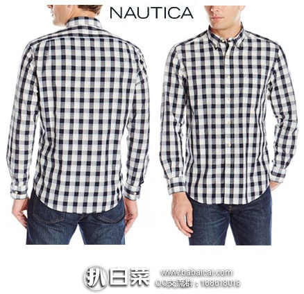 NAUTICA 诺帝卡 男士 全棉长袖格子衬衫 现降至.39