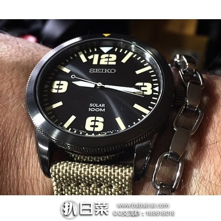 Seiko 精工 男士太阳能腕表 特价.59,到手¥630