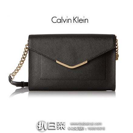 Calvin Klein  女士 真皮单肩包（原价$148，现降至$83.25），网络星期一7折后$58.27