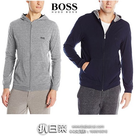 Hugo Boss 高端黑标系列 Zippered Lounge Hoodie 男士连帽休闲外套 降至,黑五7折后.92
