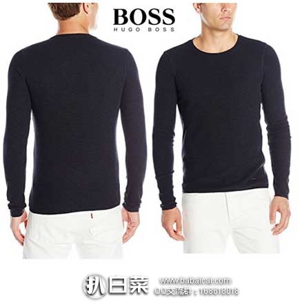 BOSS Orange 橙标 男士 圆领全棉长袖T恤 (原价,现.87),黑五7折后.41