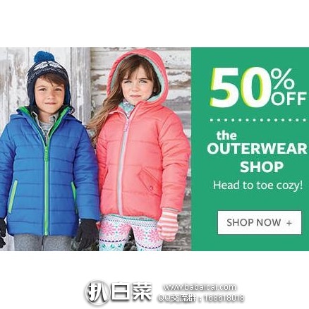 Carters卡特美国官网：网络星期一活动！全场5折，叠加满$40额外75折，免运费！