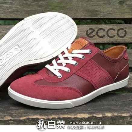 6PM：ECCO 爱步 科林系列 男士 真皮系带休闲鞋 原价$140，现降至5折$69.99