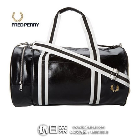 Fred Perry 弗莱德派瑞 中性款 经典波士顿圆筒包 (原价,现.36 ),网络星期一7折后.85