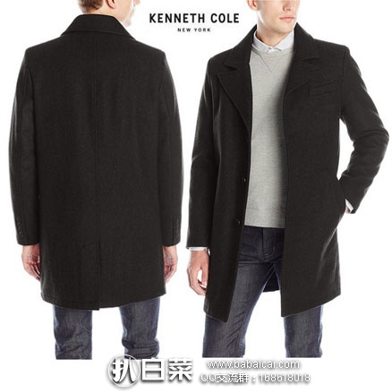 亚马逊海外购:Kenneth Cole 男士 经典单边扣羊毛混纺大衣 现售价¥408.75,M码起有货