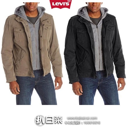 Levi’s 李维斯 男士 经典款全棉带帽款休闲夹克    原价$220，现降至2.7折$57.99