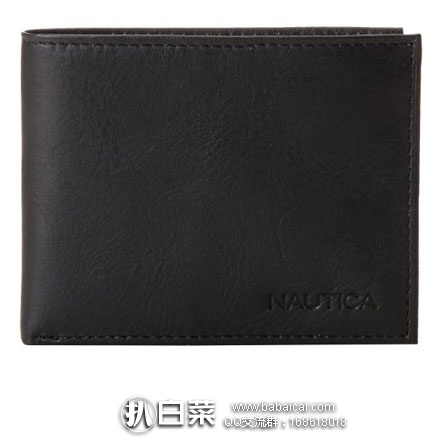 Nautica 诺帝卡  Pennant 男士 对折真皮钱包 现降至$10.96，历史新低