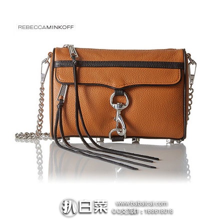 Rebecca Minkoff 瑞贝卡明可弗 女士 经典款Mini MAC 真皮单肩包（原价$195，现$66.98）下单8折实付$53.58