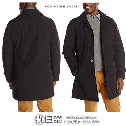 Amazon：Tommy Hilfiger 汤米希尔费格 男士 风衣外套 原价$275，降至1.5折新低$40.99，到手￥340