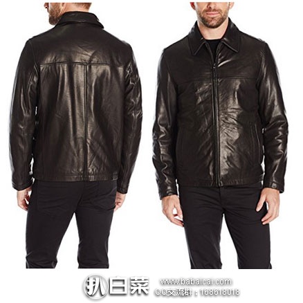 Tommy Hilfiger 汤米希尔费格 男士 翻领小羊皮夹克 （原价$595，现降至$169.99），网络星期一7折后$119