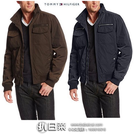 金盒特价，Tommy Hilfiger 汤米希尔费格 男士 飞行员夹克  原价$225，现$61.99