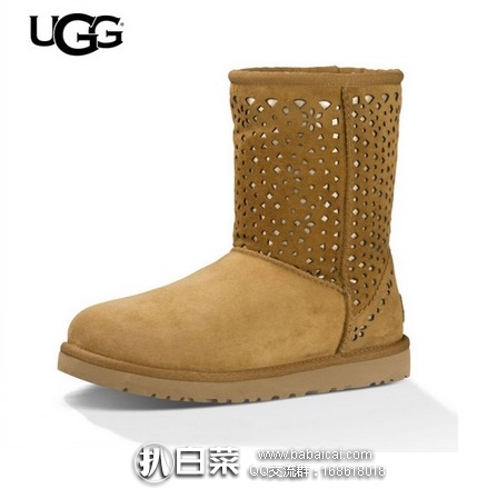 UGG Australia 女士 纯色镂空 平跟中筒雪地靴 原价$175，现限时秒杀价$87.99，到手￥725，国内￥1680