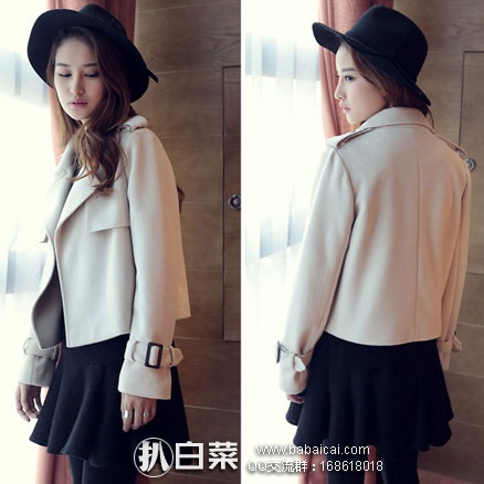 天猫商城:安都 2016新款 女款 小香风毛呢短外套 现价¥169元,领取¥30元优惠券,实付¥139元包邮