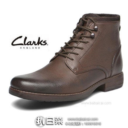 亚马逊海外购：Clarks 其乐 男士 系带 高帮 真皮休闲短靴  降至￥276.96
