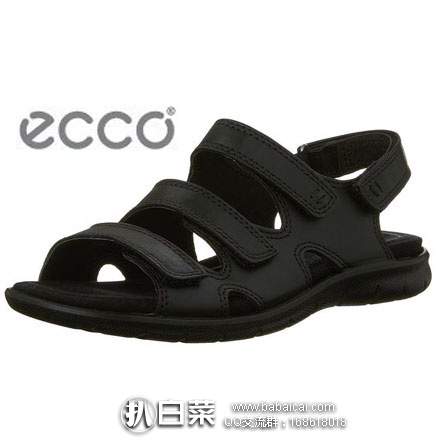ECCO 爱步 女士 Babett 3 Strap Dress Sandal 真皮魔术贴凉鞋（原价$120，现降至$41.99）