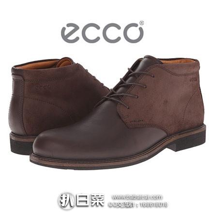 6PM：ECCO 爱步 Findlay Chukka Boot 男士 真皮正装系带短靴 原价$210，现降至4.5折 $94.49