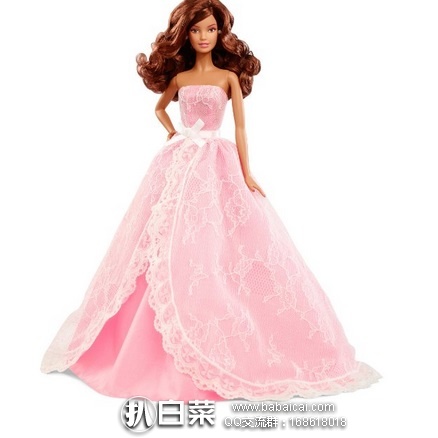 亚马逊海外购：Barbie 芭比娃娃 2015生日心愿限量版 棕色大波浪拉蒂纳娃娃 特价￥111.41，凑单直邮免运费，含税到手约￥125