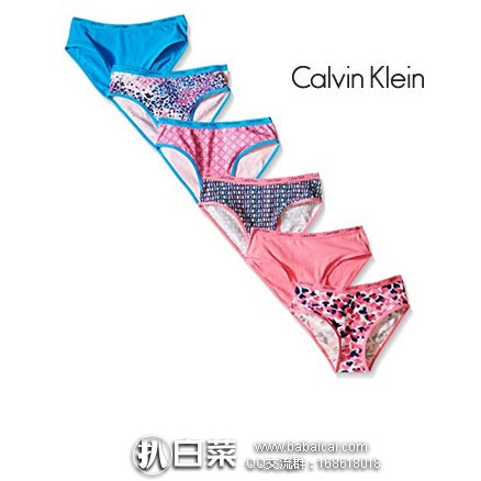 Calvin Klein 女童纯棉内裤 6条装(原价,现.99),网络星期一7折后.59