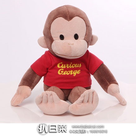 亚马逊海外购：Gund 毛绒好奇猴玩偶 40厘米 高度 降至￥100元