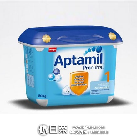 德国保镖大药房：Aptamil 爱他美 Pronutra婴幼儿配方奶粉 1 段 0-6个月 800g 特价€19.99（约￥150元）