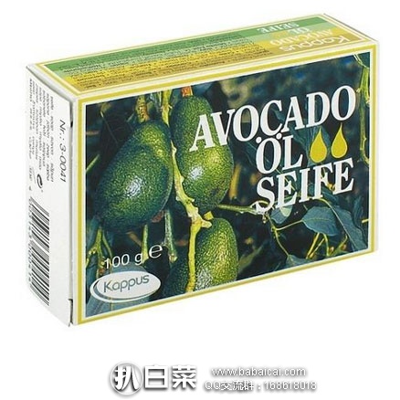德国保镖大药房：Kappus 吉百事 牛油果精油美白滋养香皂 100 g 特价€0.8