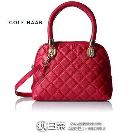 Cole Haan 可汗 女士 Benson Quilted Small Dome Satchel 真皮手提包 原价$320，现降至$99