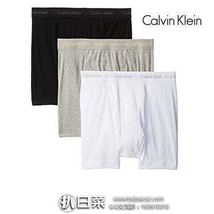 Calvin Klein 卡文克莱 男士弹力棉平角内裤3条装 原价,现降至新低.99