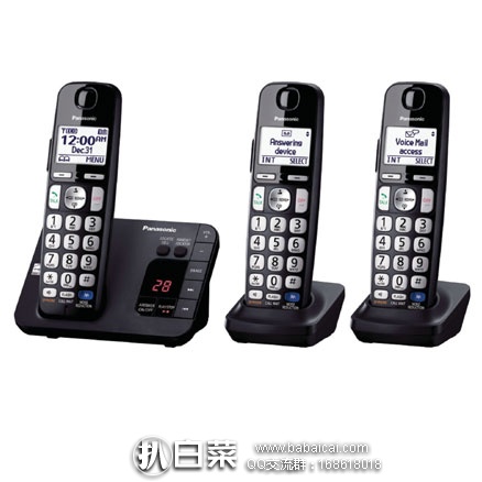 亚马逊海外购：Panasonic松下 一拖二无绳电话 降至￥449.59