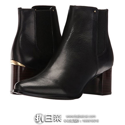 Calvin Klein 女士 Felda Ankle Bootie 真皮粗跟短靴 原价9,现降至1.9折售价.69