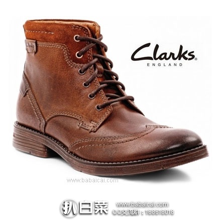亚马逊海外购：Clarks 其乐 男士 真皮系带高帮短靴 原价£110，现降至￥351.48