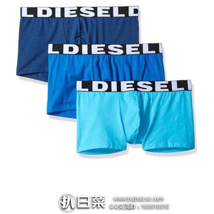 亚马逊海外购：Diesel  迪赛 男士 纯棉平角内裤三条装  降至￥142.88