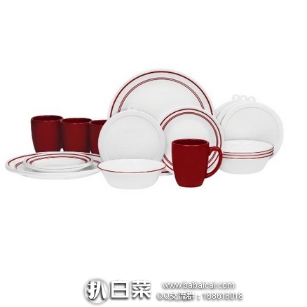 亚马逊海外购：CORELLE 美国康宁 白色餐具20件套 特价￥242.33，直邮免运费，直邮含税到手仅￥271
