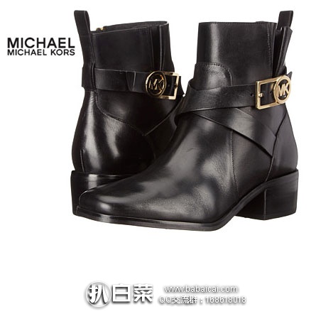 6PM：MICHAEL Michael Kors 女士 经典真皮粗跟短靴 原价$245，现3折新低$73.5