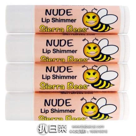 iHerb：凑单佳品！Sierra Bees 润唇膏裸色4支装 特价仅￥13.86，用它1件或多件凑单很容易拉低运费或凑成免邮！