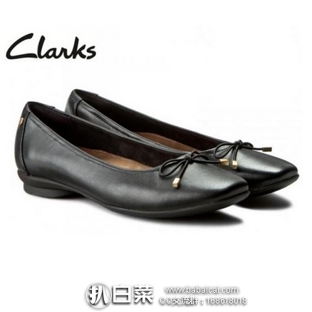 亚马逊海外购：Clarks 其乐 女士真皮蝴蝶结方头平底鞋特价￥252.86，直邮免运费，含税到手约￥283