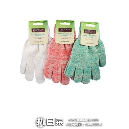 iHerb：EcoTools 沐浴手套 2只装特价$3.4，85折+凑单直邮包邮包税到手金￥20