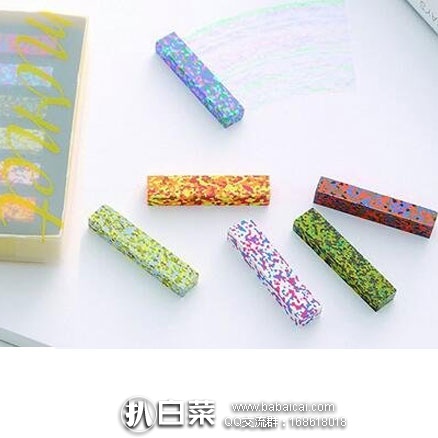日本亚马逊:AOZORA 点点花样多彩蜡笔 6色 好价1127 日元(约¥69)