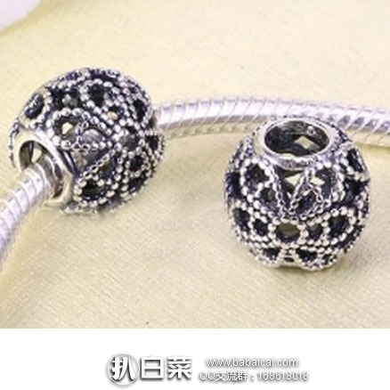 亚马逊海外购：Pandora潘多拉 银质镂空玫瑰花串珠 降至￥126.39元