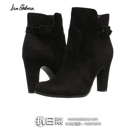 6PM：Sam Edelman 女士 Sylvie 真皮粗跟短靴 原价$160，现降至新低$44.99