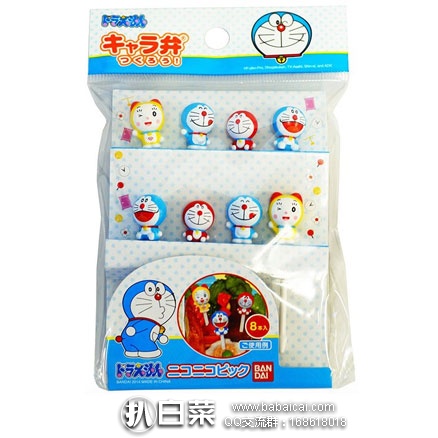 日本亚马逊：日本Torune 哆啦A梦 水果叉 8个装 好价478日元（约￥29）