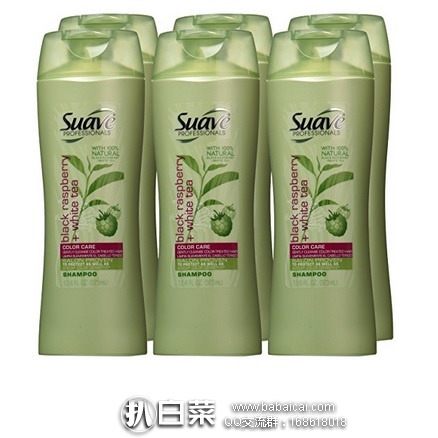 亚马逊海外购：Suave丝华芙 黑树莓温和洗发水 373ml*6瓶装 特价￥82.17，凑单直邮免运费，含税到手约￥15/瓶
