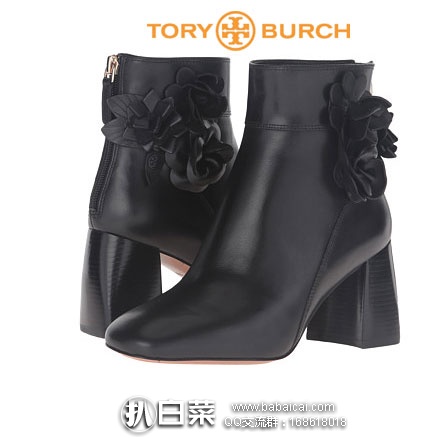 6PM：Tory Burch 托里·伯奇 女士真皮粗跟短靴  原价$450，现降至4折$180